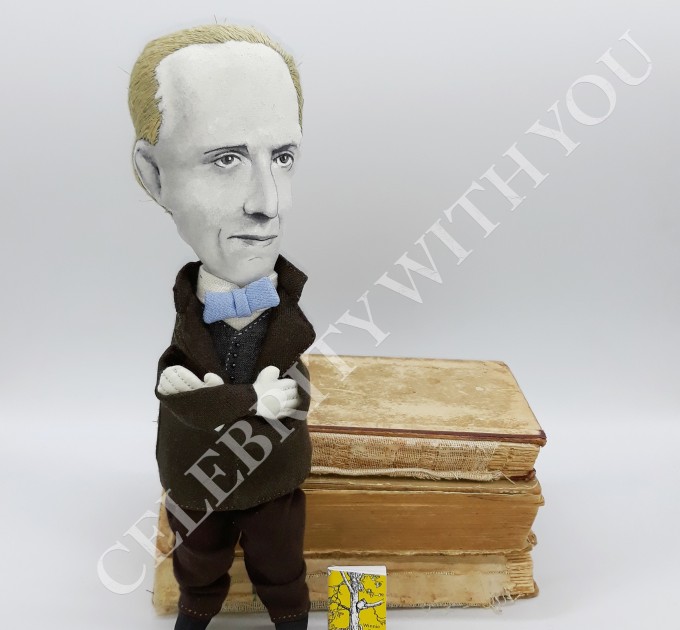 Alan Alexander Milne writer author classic novel teddy bear - Literary gift - Reader gifts - Collectible doll + miniature book