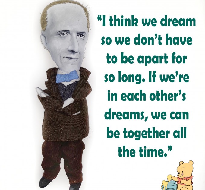 Alan Alexander Milne writer author classic novel teddy bear - Literary gift - Reader gifts - Collectible doll + miniature book