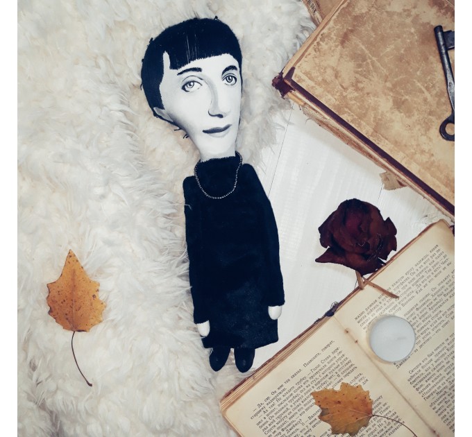 Anna Akhmatova Russian poets - Literary gift for bookworm - Handmade textile doll 