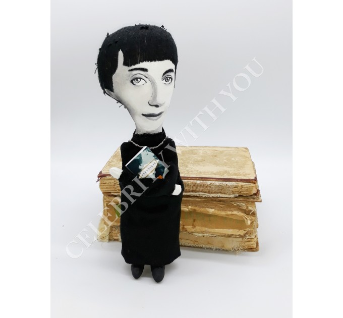 Anna Akhmatova Russian poets - Literary gift for bookworm - Handmade textile doll 