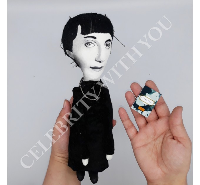 Anna Akhmatova Russian poets - Literary gift for bookworm - Handmade textile doll 