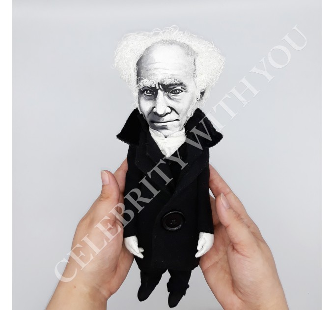 Arthur Schopenhauer German philosopher - Introvert gift - Collectible doll hand painted