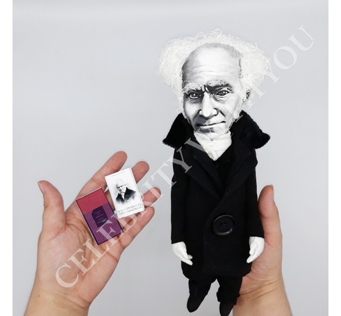 Arthur Schopenhauer German philosopher - Introvert gift - Collectible doll hand painted