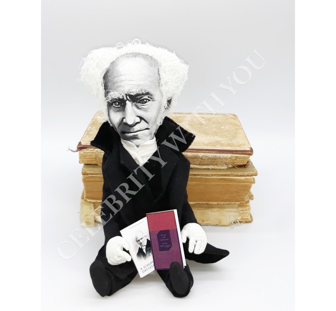 Arthur Schopenhauer German philosopher - Introvert gift - Collectible doll hand painted