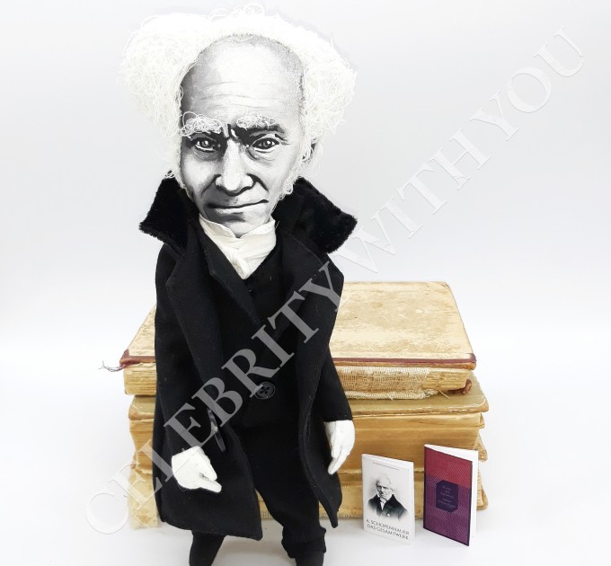 Arthur Schopenhauer German philosopher - Introvert gift - Collectible doll hand painted