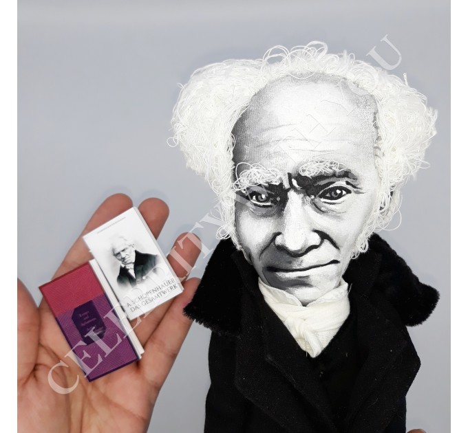 Arthur Schopenhauer German philosopher - Introvert gift - Collectible doll hand painted