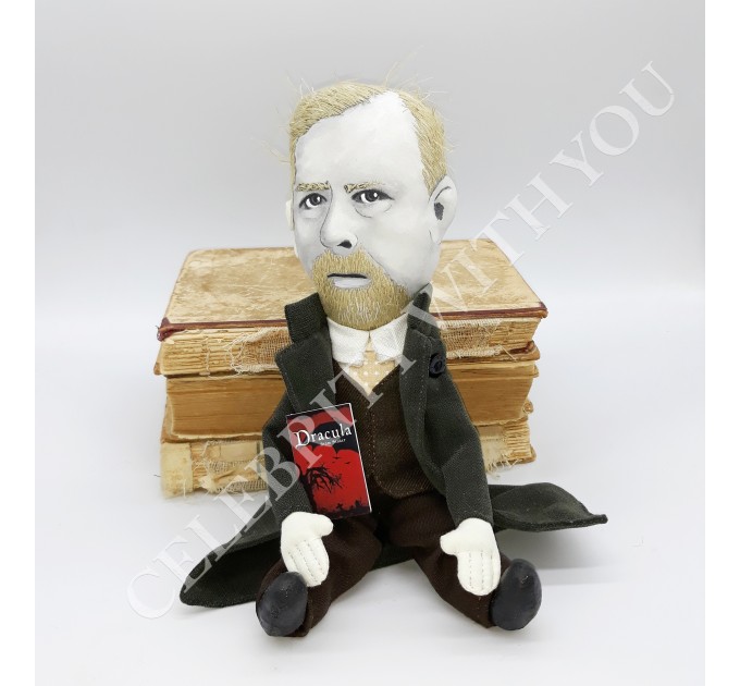 Famous Irish story writer, Gothic literature - Readers & Writers gift - Collectible doll + Miniature Book