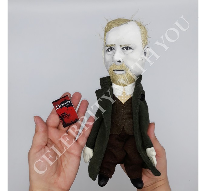 Famous Irish story writer, Gothic literature - Readers & Writers gift - Collectible doll + Miniature Book