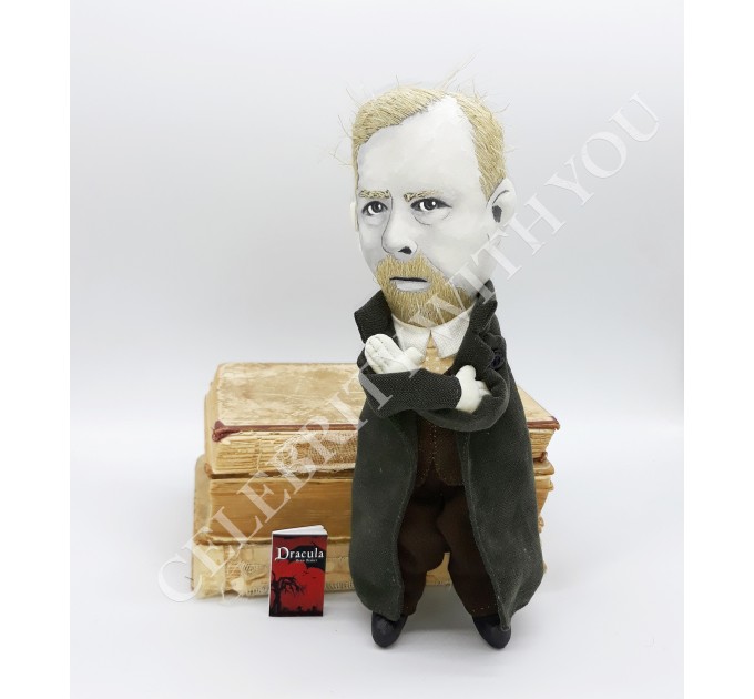 Famous Irish story writer, Gothic literature - Readers & Writers gift - Collectible doll + Miniature Book