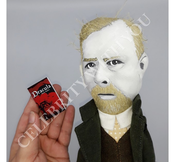 Famous Irish story writer, Gothic literature - Readers & Writers gift - Collectible doll + Miniature Book