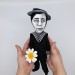 Buster Keaton doll - American actor comedian, classic Hollywood, slapstick comedy - hand painted collectible doll
