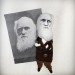 Charles Darwin English naturalist, geologist and biologist, atheist - Theory of evolution - Textile doll hand embroidered and painted face