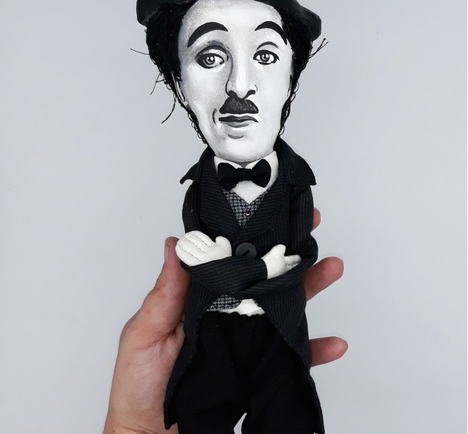 Charlie Chaplin English comic actor, filmmaker - Collectible handmade doll 