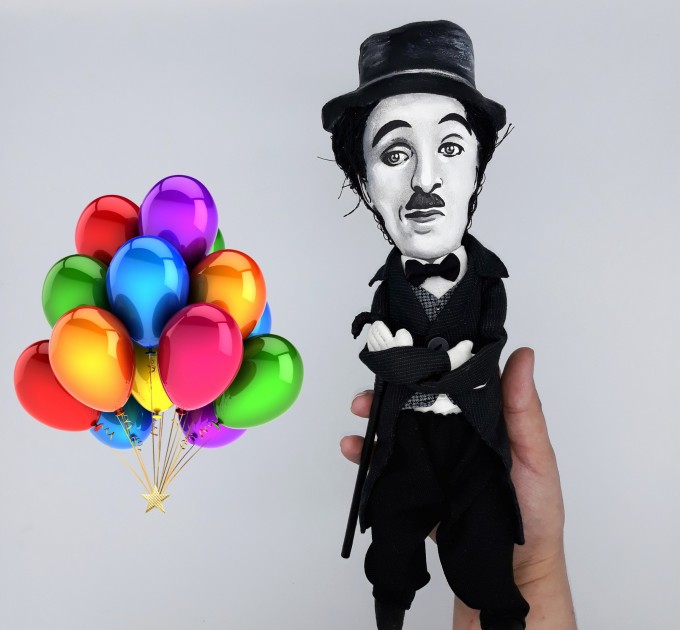 Charlie Chaplin English comic actor, filmmaker - Collectible handmade doll 