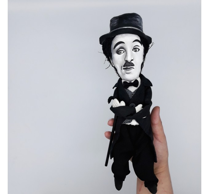 Charlie Chaplin English comic actor, filmmaker - Collectible handmade doll 