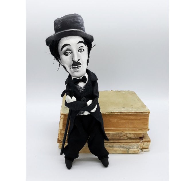 Charlie Chaplin English comic actor, filmmaker - Collectible handmade doll 