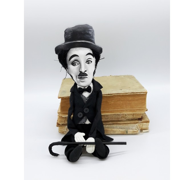 Charlie Chaplin English comic actor, filmmaker - Collectible handmade doll 