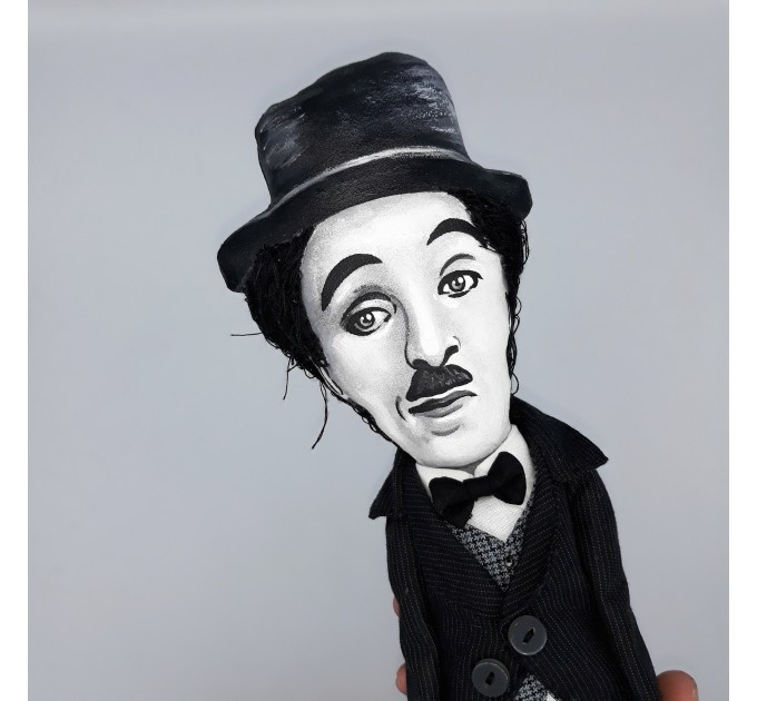 Charlie Chaplin English comic actor, filmmaker - Collectible handmade doll 