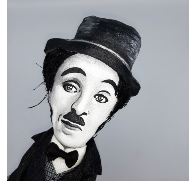 Charlie Chaplin English comic actor, filmmaker - Collectible handmade doll 