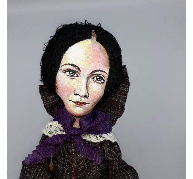 Charlotte Bronte novelist, poet, women writer, author Jane Eyre - Literary Gift for Reader - Collectible doll hand painted