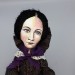 Charlotte Bronte novelist, poet, women writer, author Jane Eyre - Literary Gift for Reader - Collectible doll hand painted