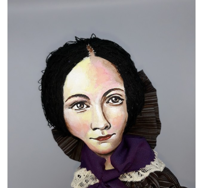 Charlotte Bronte novelist, poet, women writer, author Jane Eyre - Literary Gift for Reader - Collectible doll hand painted