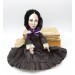 Charlotte Bronte novelist, poet, women writer, author Jane Eyre - Literary Gift for Reader - Collectible doll hand painted