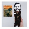 Famous Norwegian painter doll - Gift for Painter - Collectible textile doll hand embroidered and painted face