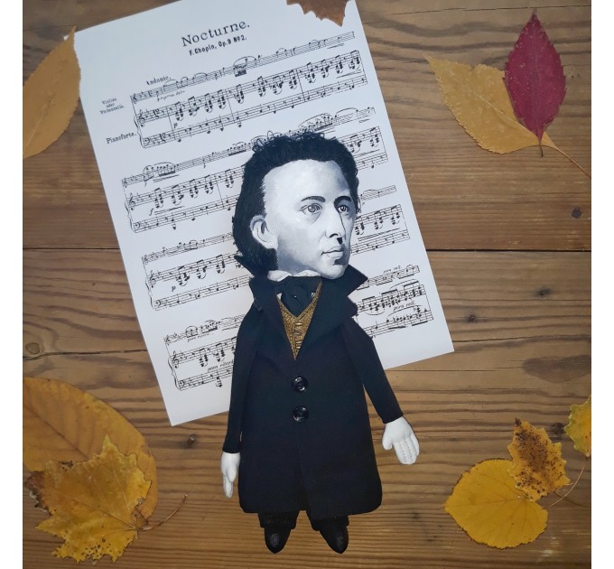 Frederic Chopin Classical composer of the Romantic era - Music teacher gift - Music Room Decor - collectible doll for Music Lovers