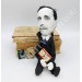 H.G. Wells writer author - sience fiction fans gift - Collectible doll + miniature books