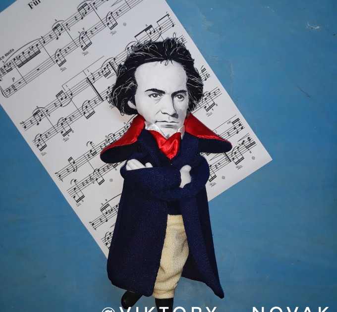 Ludwig van Beethoven German composer - classical music fans gift -  Collectible doll hand painted