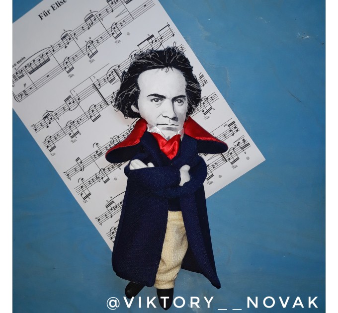 Ludwig van Beethoven German composer - classical music fans gift -  Collectible doll hand painted