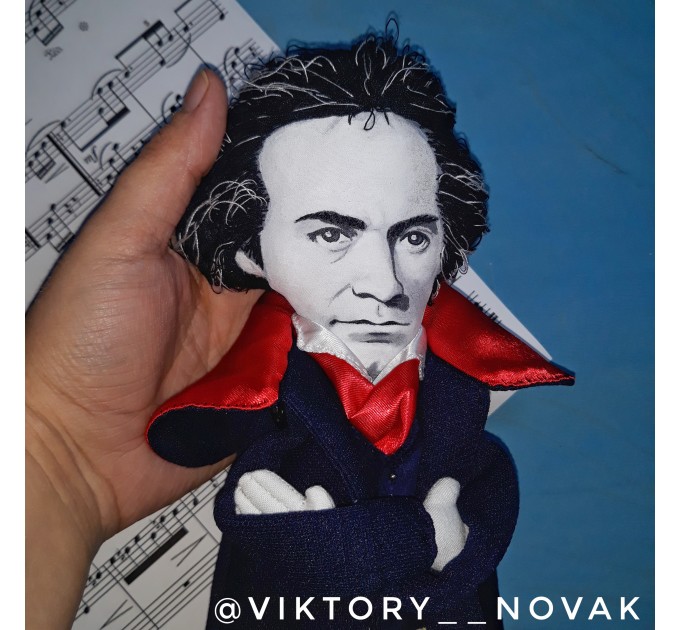 Ludwig van Beethoven German composer - classical music fans gift -  Collectible doll hand painted