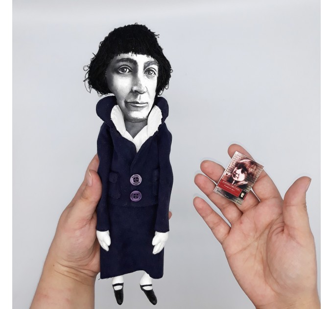 Marina Tsvetaeva doll Russian poet - Literary Gift for Readers & Writers - Handmade collectible doll hand embroidered