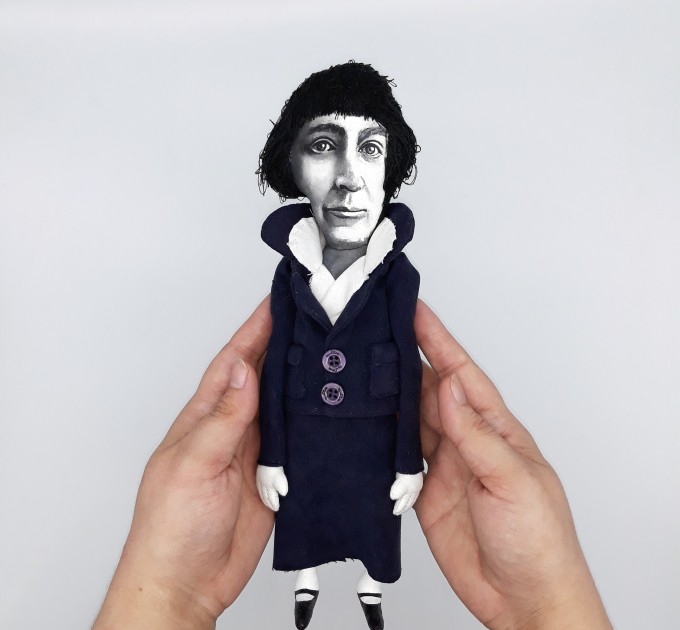Marina Tsvetaeva doll Russian poet - Literary Gift for Readers & Writers - Handmade collectible doll hand embroidered