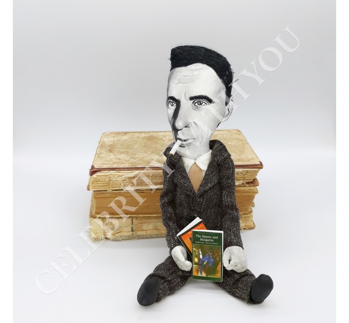 Mikhail Bulgakov doll - Master and Margarita - Bookshelf decor, Literary Gift for Reader - Collectible doll