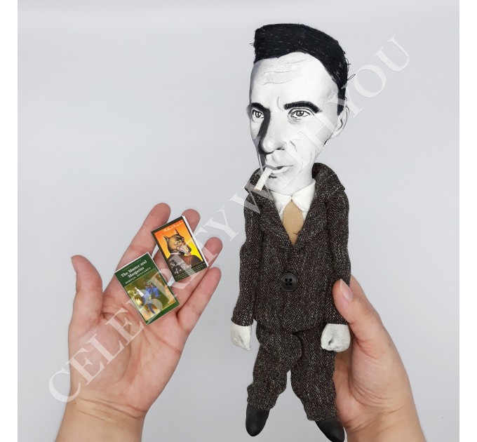 Mikhail Bulgakov doll - Master and Margarita - Bookshelf decor, Literary Gift for Reader - Collectible doll