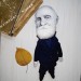 Ivan Petrovich Pavlov doll, famous Russian physiologist - funny psychologist student teacher gift - Textile doll hand embroidered and painted face
