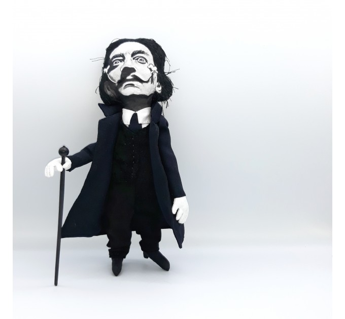 Salvador Dali doll, Famous Spanish surrealist - Gift for painter 