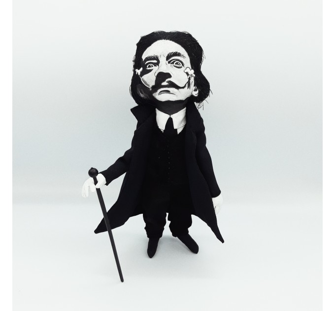 Salvador Dali doll, Famous Spanish surrealist - Gift for painter 