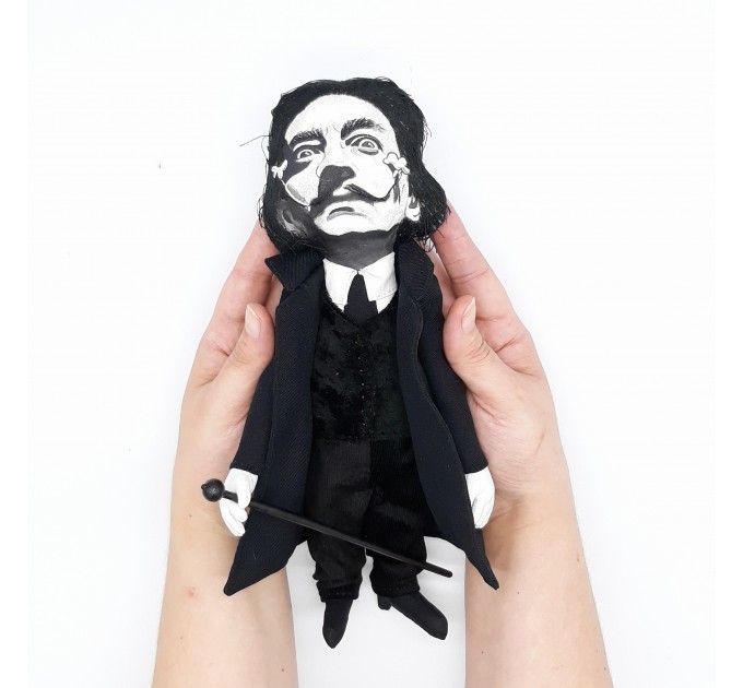 Salvador Dali doll, Famous Spanish surrealist - Gift for painter 