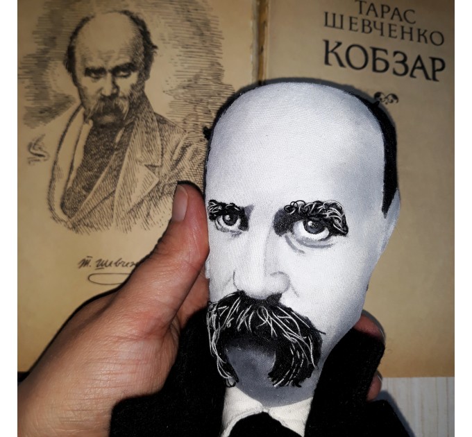 Taras Shevchenko Ukrainian writer, poet Kobzar - Collectible doll + miniature book