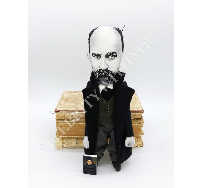 Taras Shevchenko Ukrainian writer, poet Kobzar - Collectible doll + miniature book