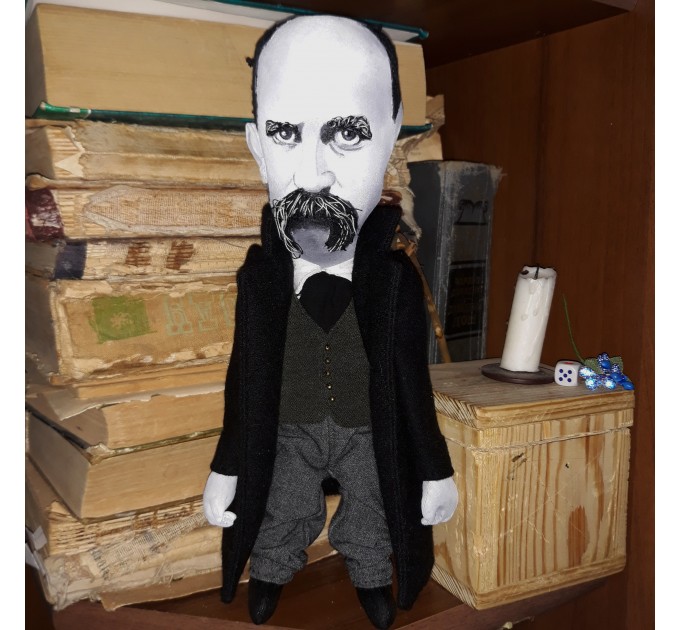 Taras Shevchenko Ukrainian writer, poet Kobzar - Collectible doll + miniature book