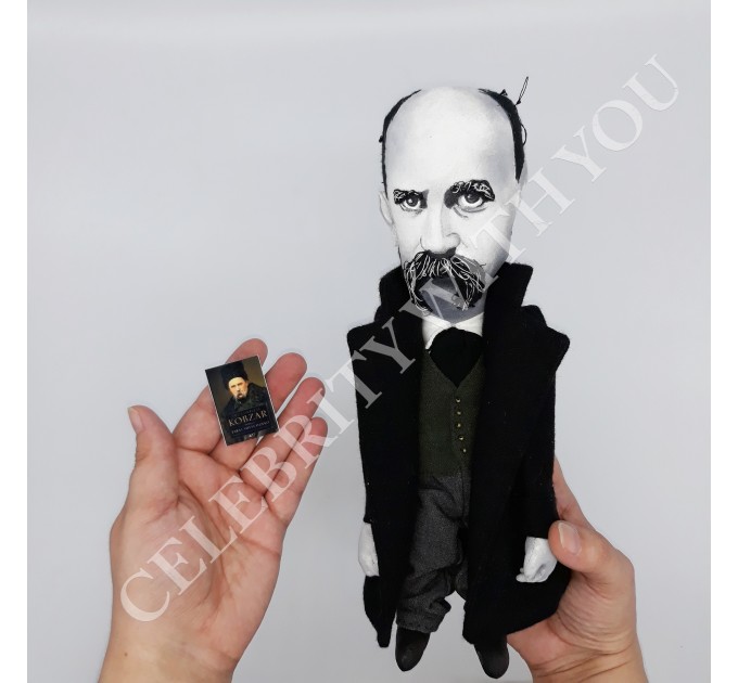 Taras Shevchenko Ukrainian writer, poet Kobzar - Collectible doll + miniature book