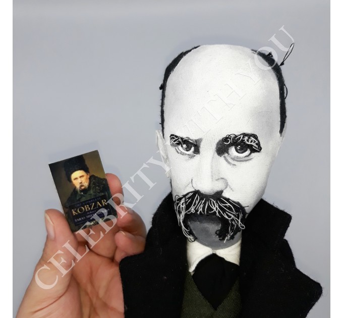 Taras Shevchenko Ukrainian writer, poet Kobzar - Collectible doll + miniature book