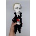 Velimir Khlebnikov Russian poet - Book lover gift - Collectible doll + miniature book