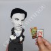 Vladimir Mayakovsky Russian poet, communist USSR - bookshelves decor - Collectible doll + miniature books