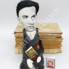 Vladimir Mayakovsky Russian poet, communist USSR - bookshelves decor - Collectible doll + miniature books