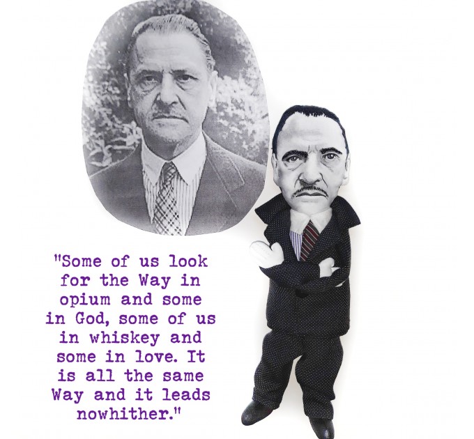 W. Somerset Maugham English playwright, novelist - Gift for writer - Collectible doll + miniature books